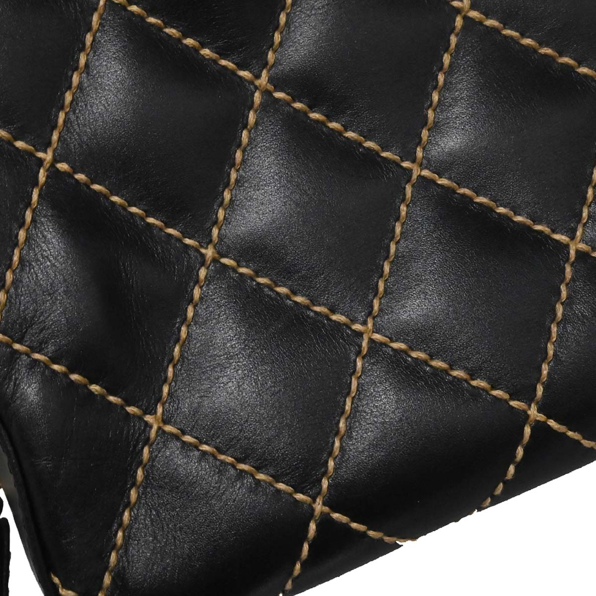 Chanel 2002-2003 Black Calfskin Wild Stitch Handbag