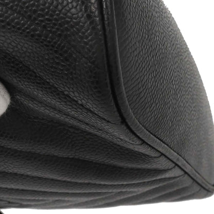 Chanel 1991-1994 Black Caviar Skin Chevron Handbag