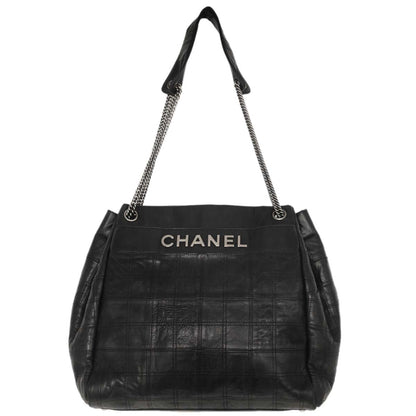 Chanel 2006-2008 Black Lambskin Lax Accordion Shoulder Bag