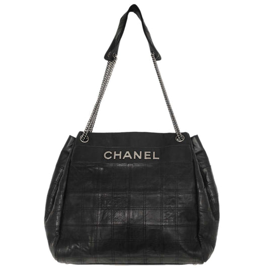 Chanel 2006-2008 Black Lambskin Lax Accordion Shoulder Bag