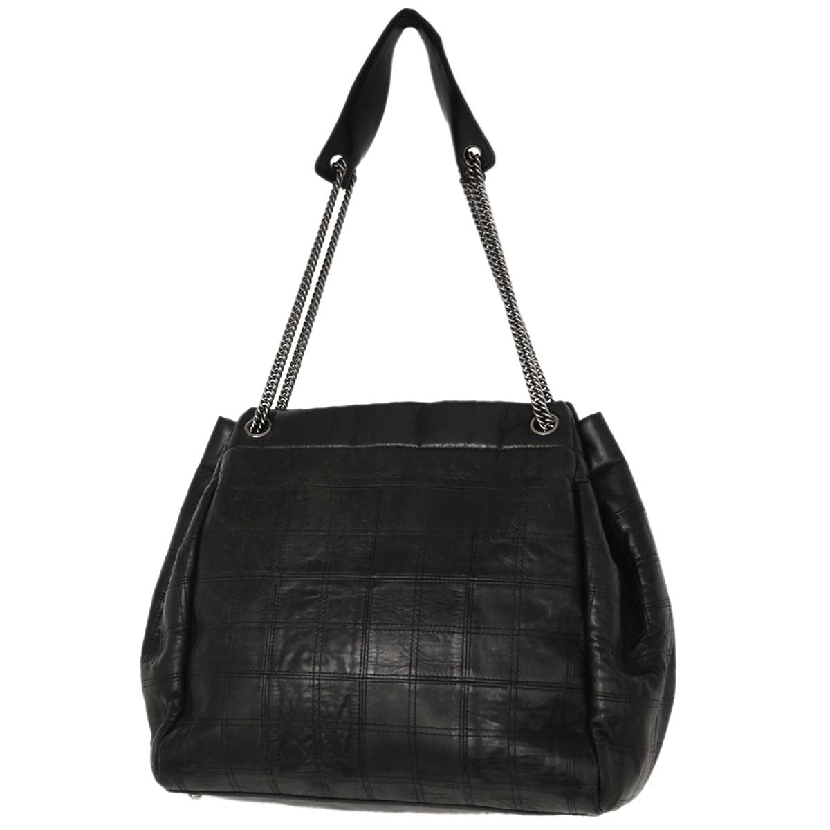 Chanel 2006-2008 Black Lambskin Lax Accordion Shoulder Bag