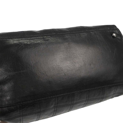 Chanel 2006-2008 Black Lambskin Lax Accordion Shoulder Bag