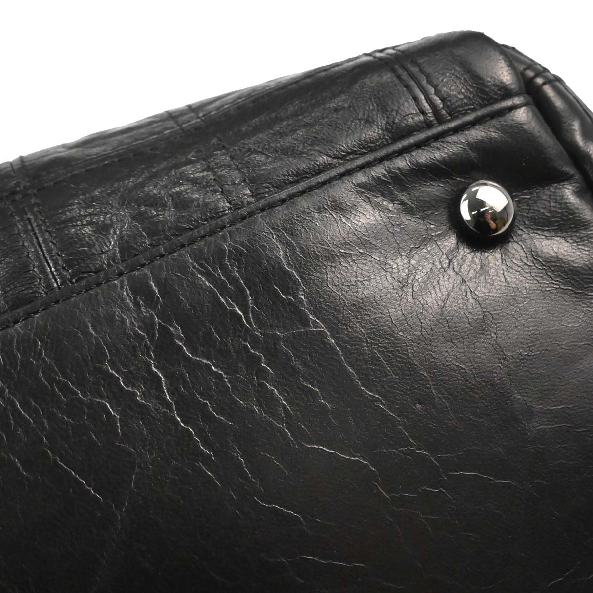 Chanel 2006-2008 Black Lambskin Lax Accordion Shoulder Bag