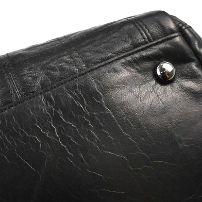 Chanel 2006-2008 Black Lambskin Lax Accordion Shoulder Bag