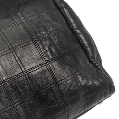 Chanel 2006-2008 Black Lambskin Lax Accordion Shoulder Bag