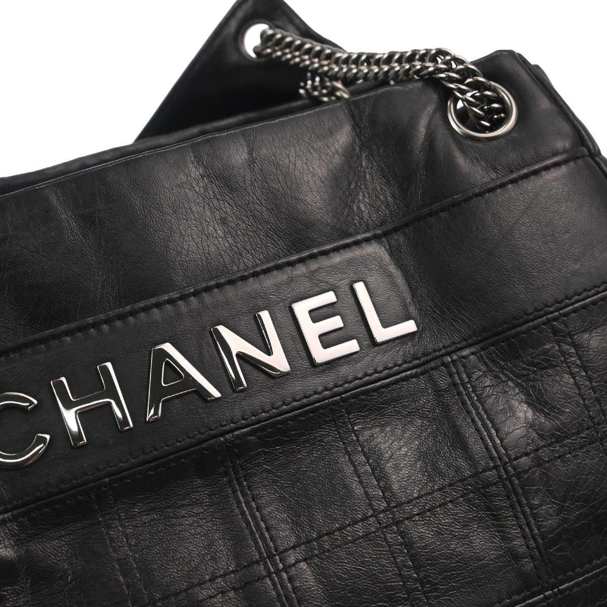 Chanel 2006-2008 Black Lambskin Lax Accordion Shoulder Bag