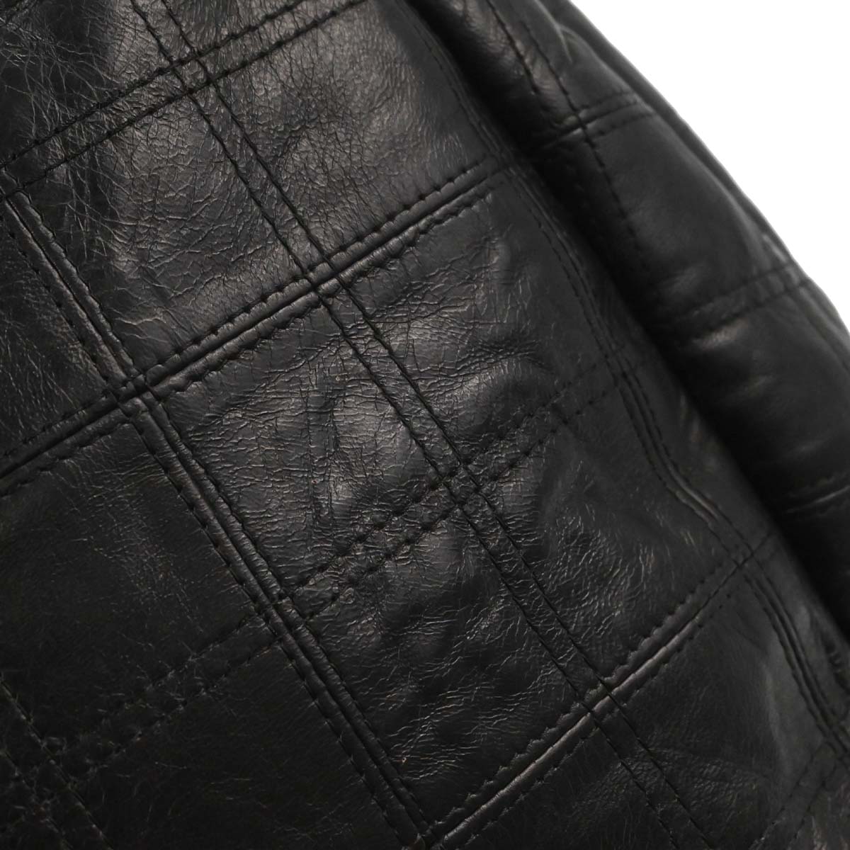 Chanel 2006-2008 Black Lambskin Lax Accordion Shoulder Bag