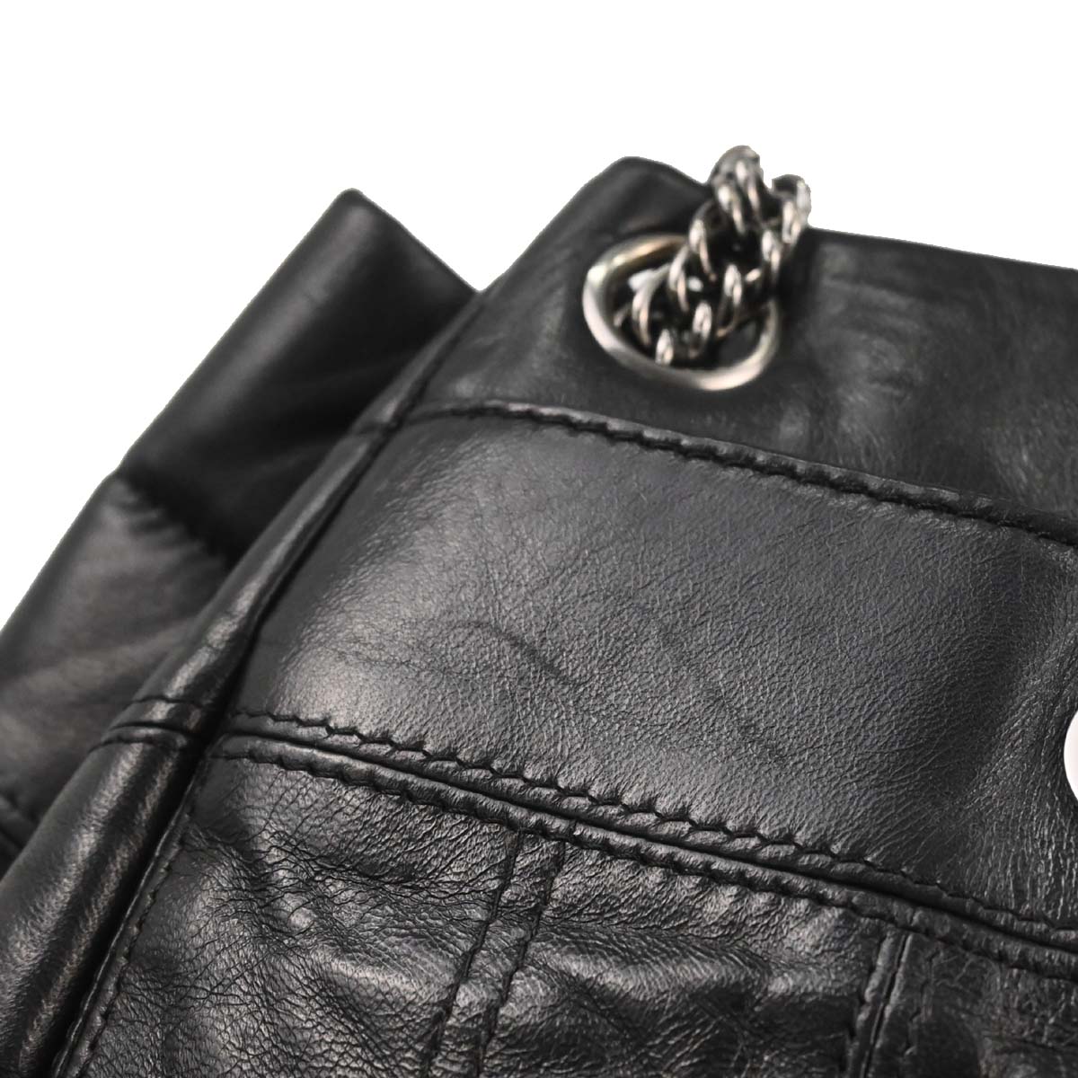 Chanel 2006-2008 Black Lambskin Lax Accordion Shoulder Bag