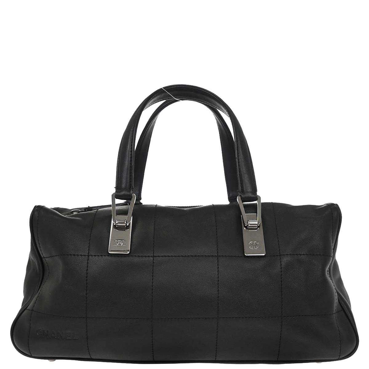 Chanel 2002-2003 Black Lambskin Choco Bar Handbag