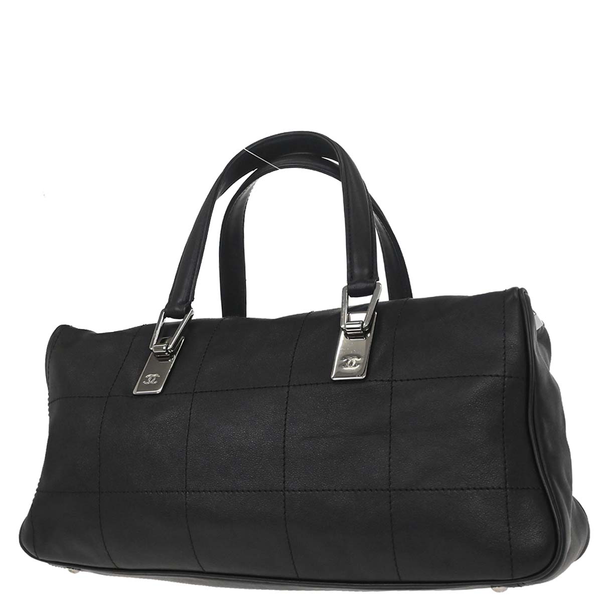 Chanel 2002-2003 Black Lambskin Choco Bar Handbag