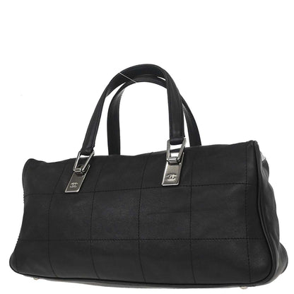 Chanel 2002-2003 Black Lambskin Choco Bar Handbag