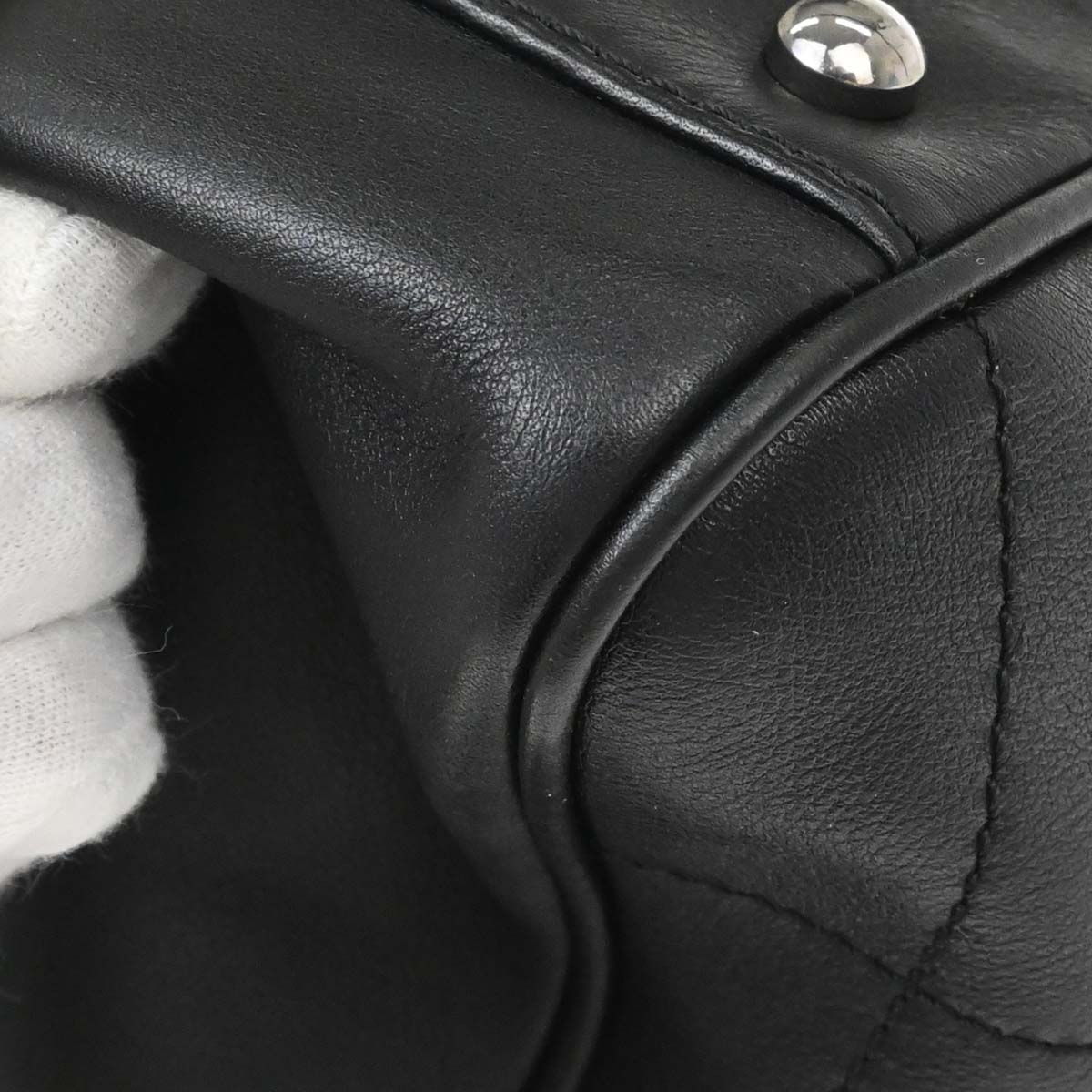 Chanel 2002-2003 Black Lambskin Choco Bar Handbag