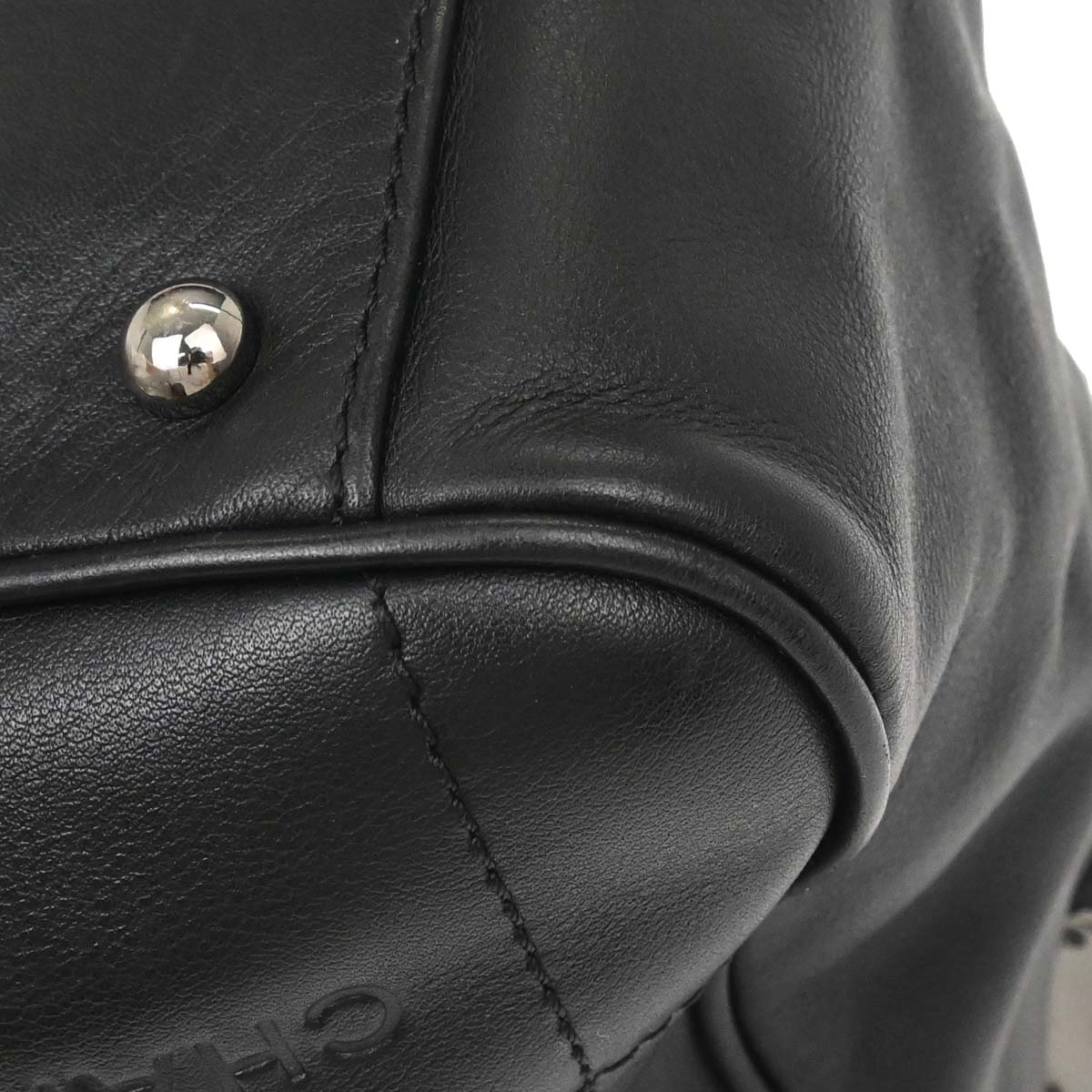 Chanel 2002-2003 Black Lambskin Choco Bar Handbag