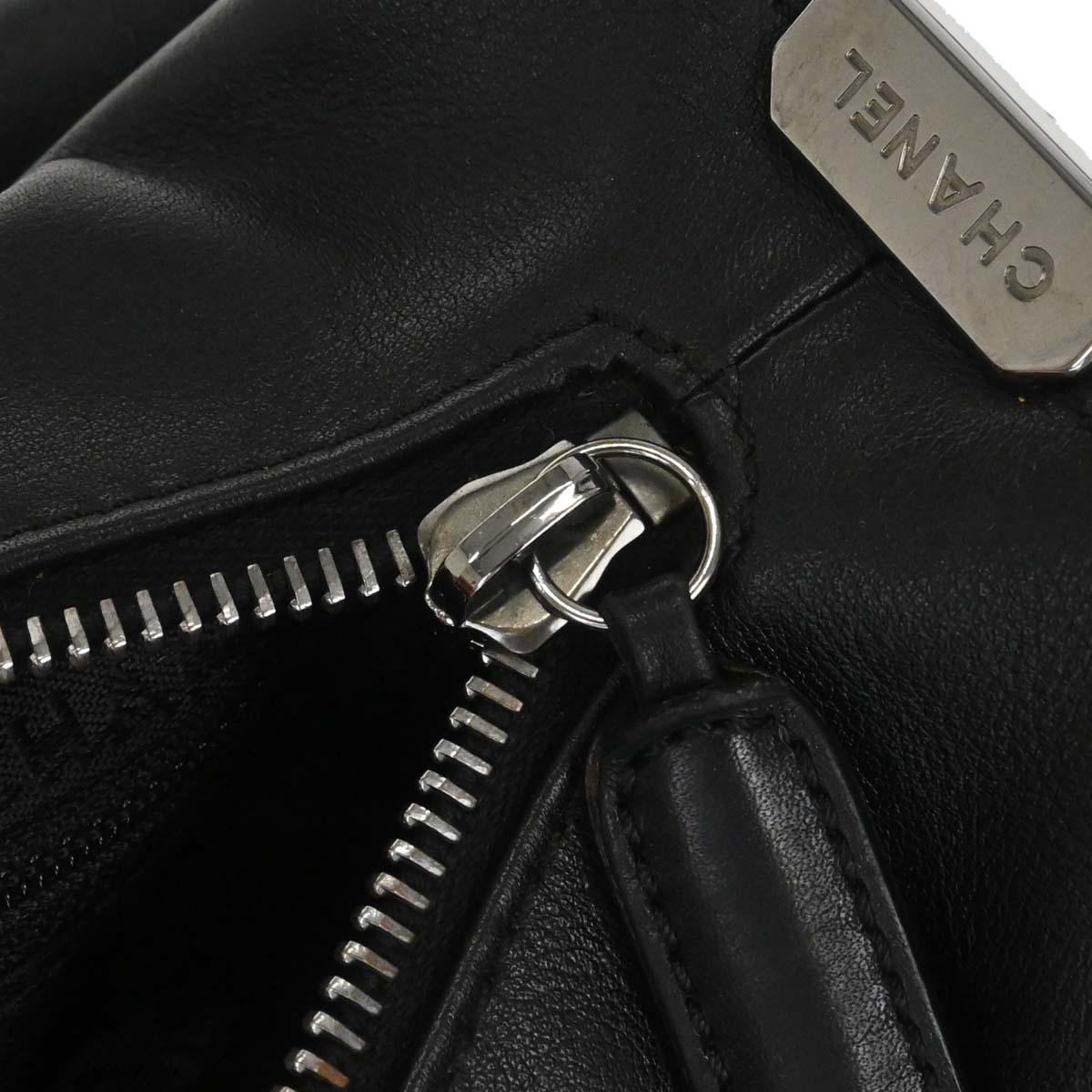 Chanel 2002-2003 Black Lambskin Choco Bar Handbag