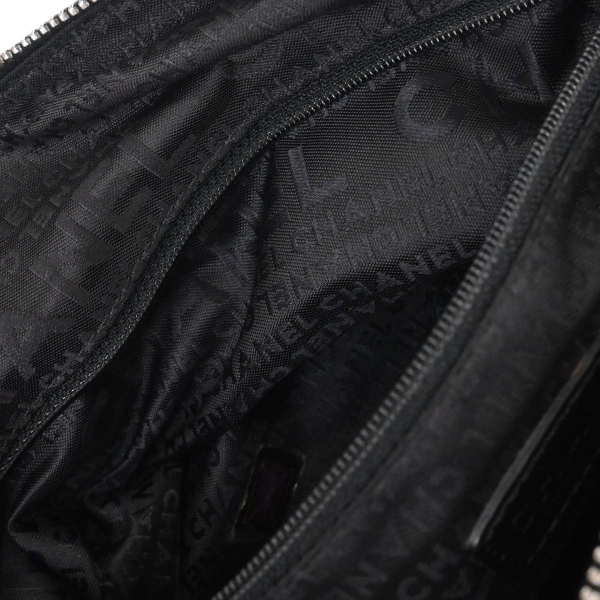 Chanel 2002-2003 Black Lambskin Choco Bar Handbag