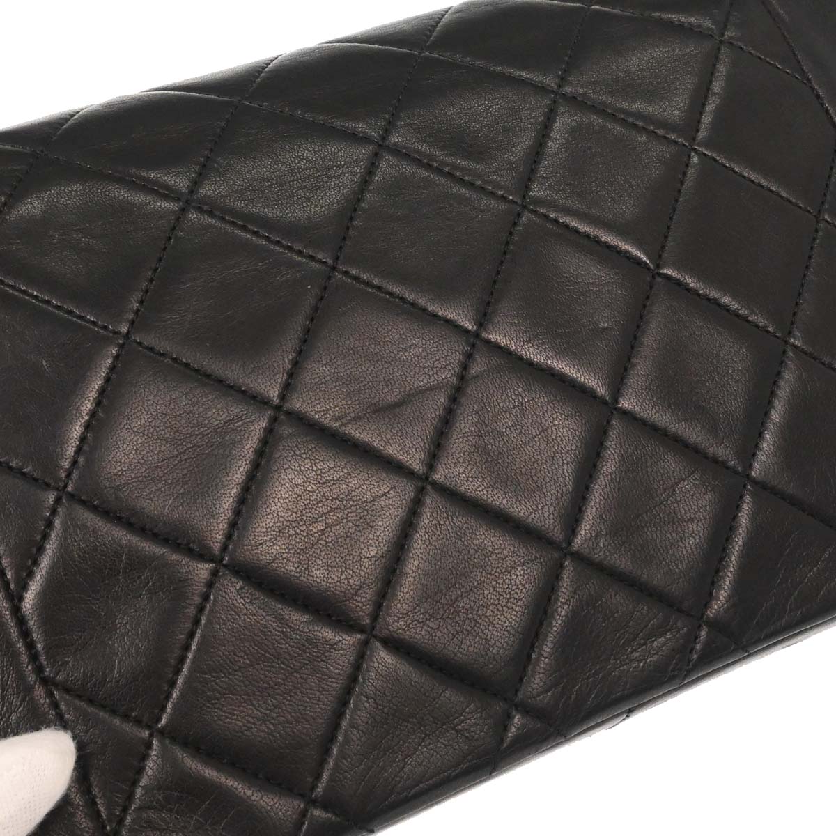 Chanel 1989-1991 Black Lambskin Medium Diana Shoulder Bag