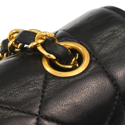 Chanel 1989-1991 Black Lambskin Medium Diana Shoulder Bag