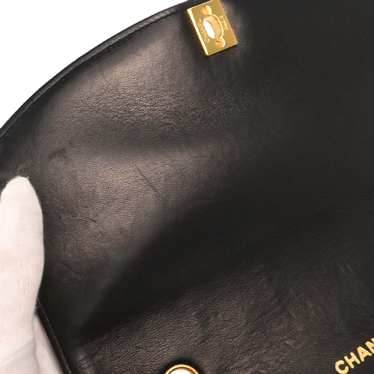 Chanel 1989-1991 Black Lambskin Medium Diana Shoulder Bag