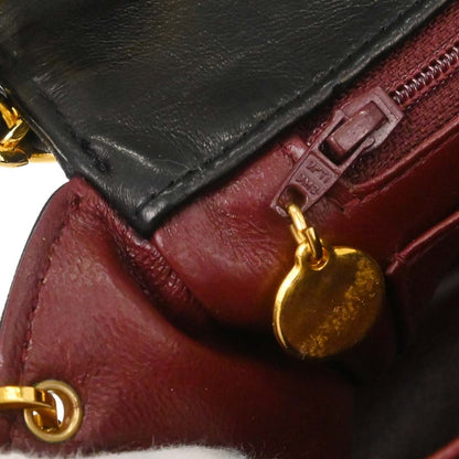 Chanel 1989-1991 Black Lambskin Medium Diana Shoulder Bag