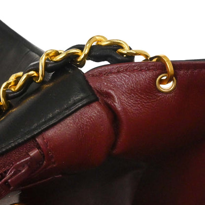 Chanel 1989-1991 Black Lambskin Medium Diana Shoulder Bag