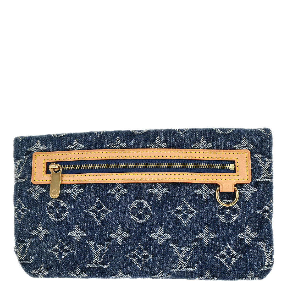 Louis Vuitton Blue Monogram Denim Pochette Plat Clutch Bag M95007