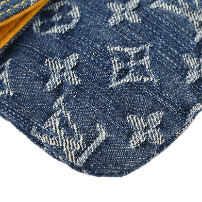 Louis Vuitton Blue Monogram Denim Pochette Plat Clutch Bag M95007