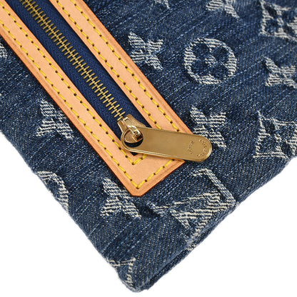 Louis Vuitton Blue Monogram Denim Pochette Plat Clutch Bag M95007