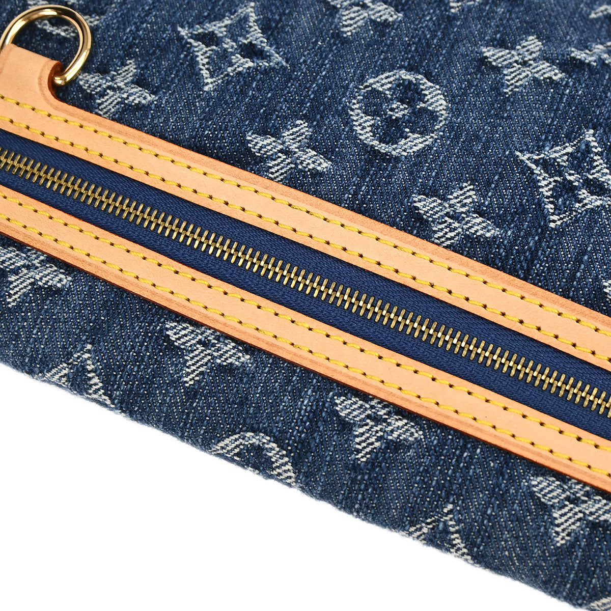 Louis Vuitton Blue Monogram Denim Pochette Plat Clutch Bag M95007