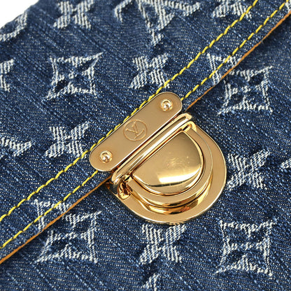 Louis Vuitton Blue Monogram Denim Pochette Plat Clutch Bag M95007