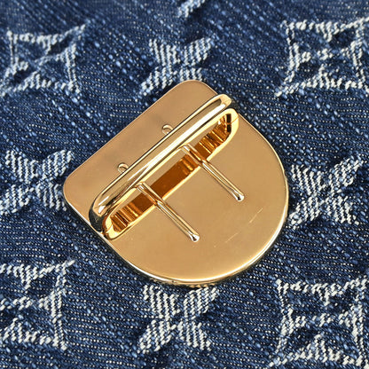 Louis Vuitton Blue Monogram Denim Pochette Plat Clutch Bag M95007
