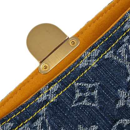 Louis Vuitton Blue Monogram Denim Pochette Plat Clutch Bag M95007