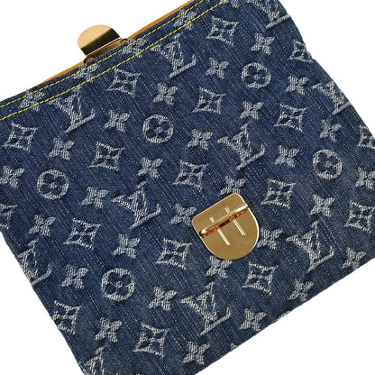 Louis Vuitton Blue Monogram Denim Pochette Plat Clutch Bag M95007