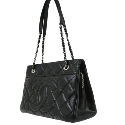 Chanel Black Caviar Skin Timeless CC Chain Tote Bag