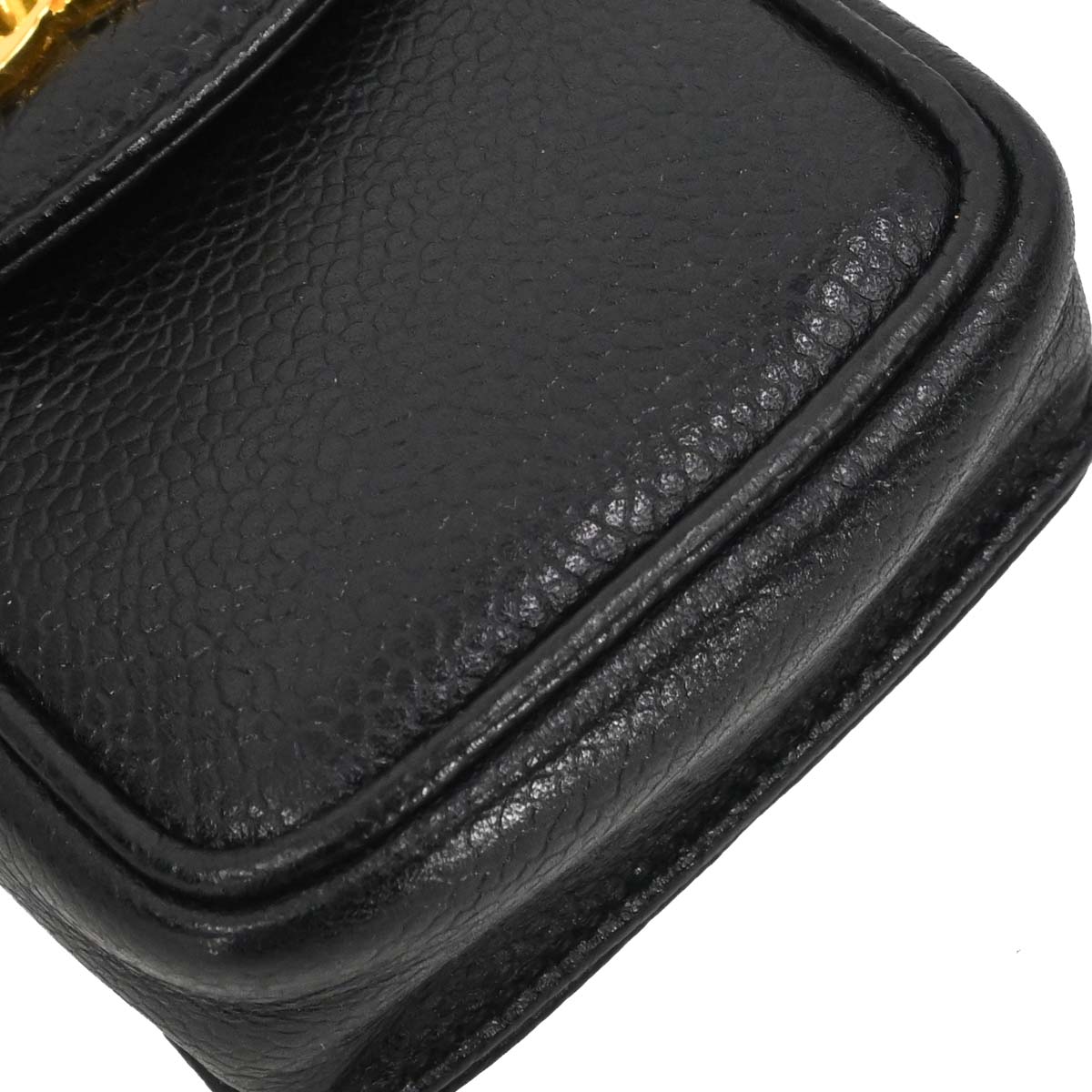Chanel Black Caviar Skin Chain Shoulder Bag Pochette Phone Case