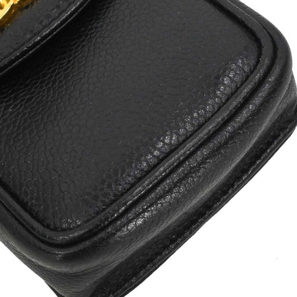 Chanel Black Caviar Skin Chain Shoulder Bag Pochette Phone Case