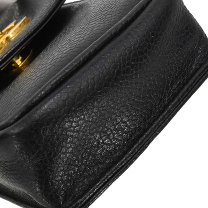 Chanel Black Caviar Skin Chain Shoulder Bag Pochette Phone Case