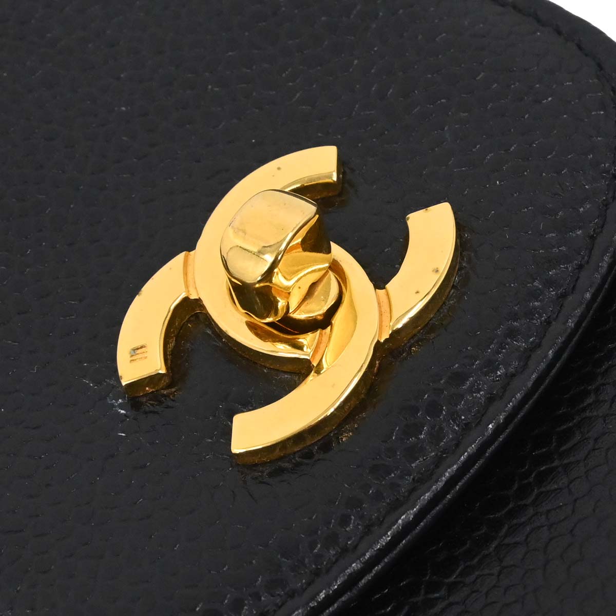 Chanel Black Caviar Skin Chain Shoulder Bag Pochette Phone Case