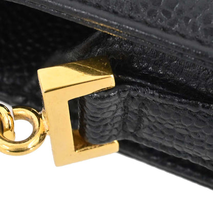 Chanel Black Caviar Skin Chain Shoulder Bag Pochette Phone Case