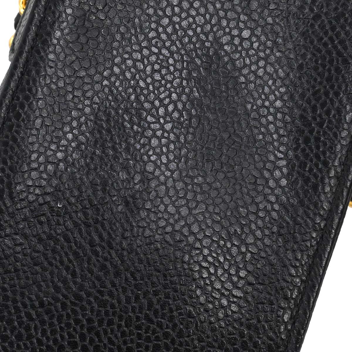 Chanel Black Caviar Skin Chain Shoulder Bag Pochette Phone Case
