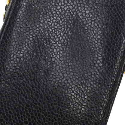 Chanel Black Caviar Skin Chain Shoulder Bag Pochette Phone Case