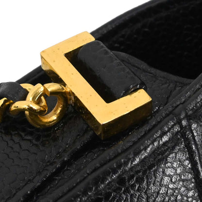 Chanel Black Caviar Skin Chain Shoulder Bag Pochette Phone Case