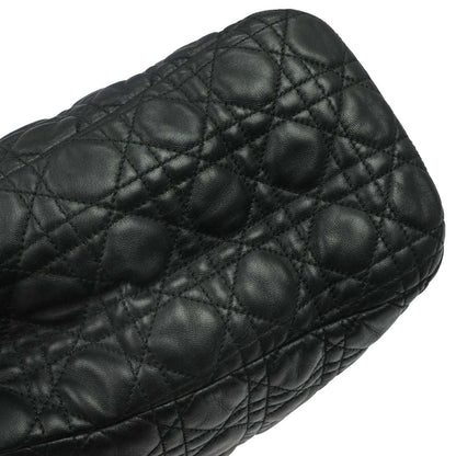 Christian Dior Black Lambskin Cannage Tote Handbag