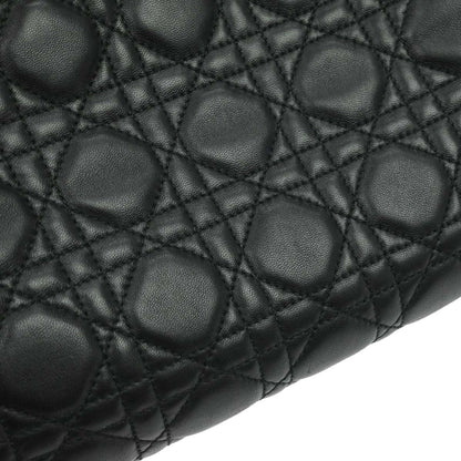 Christian Dior Black Lambskin Cannage Tote Handbag