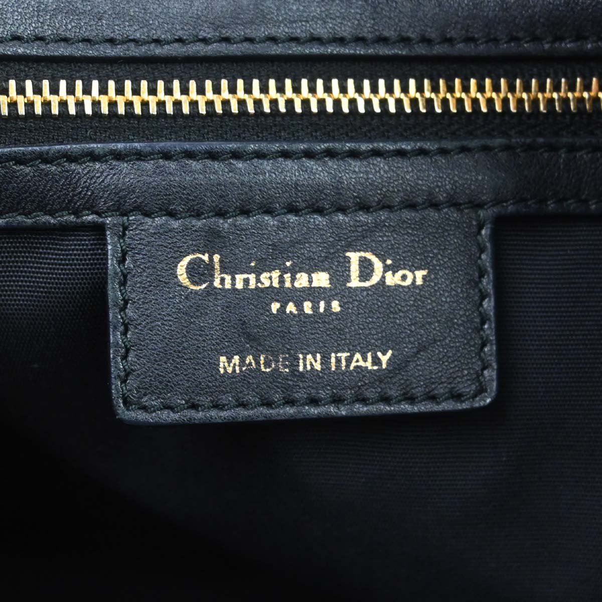 Christian Dior Black Lambskin Cannage Tote Handbag