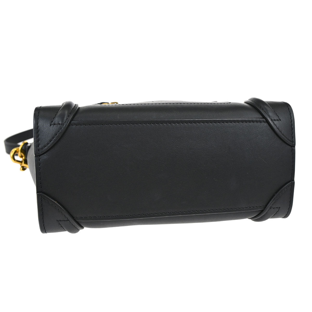 Celine Black Leather Nano Luggage Shoulder Tote Bag