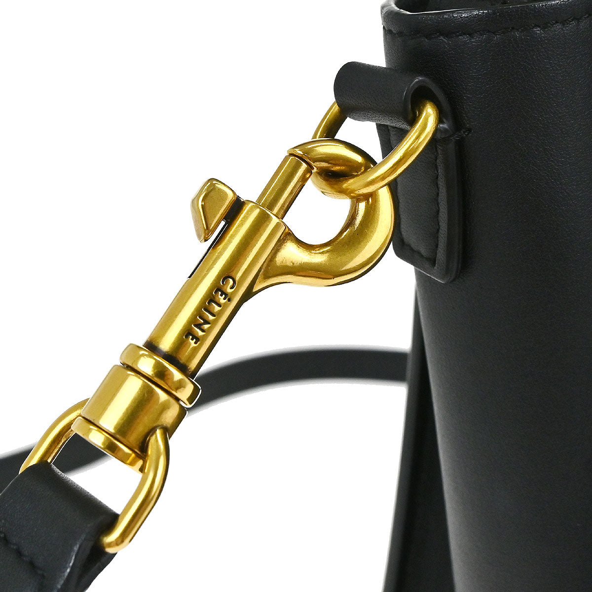 Celine Black Leather Nano Luggage Shoulder Tote Bag