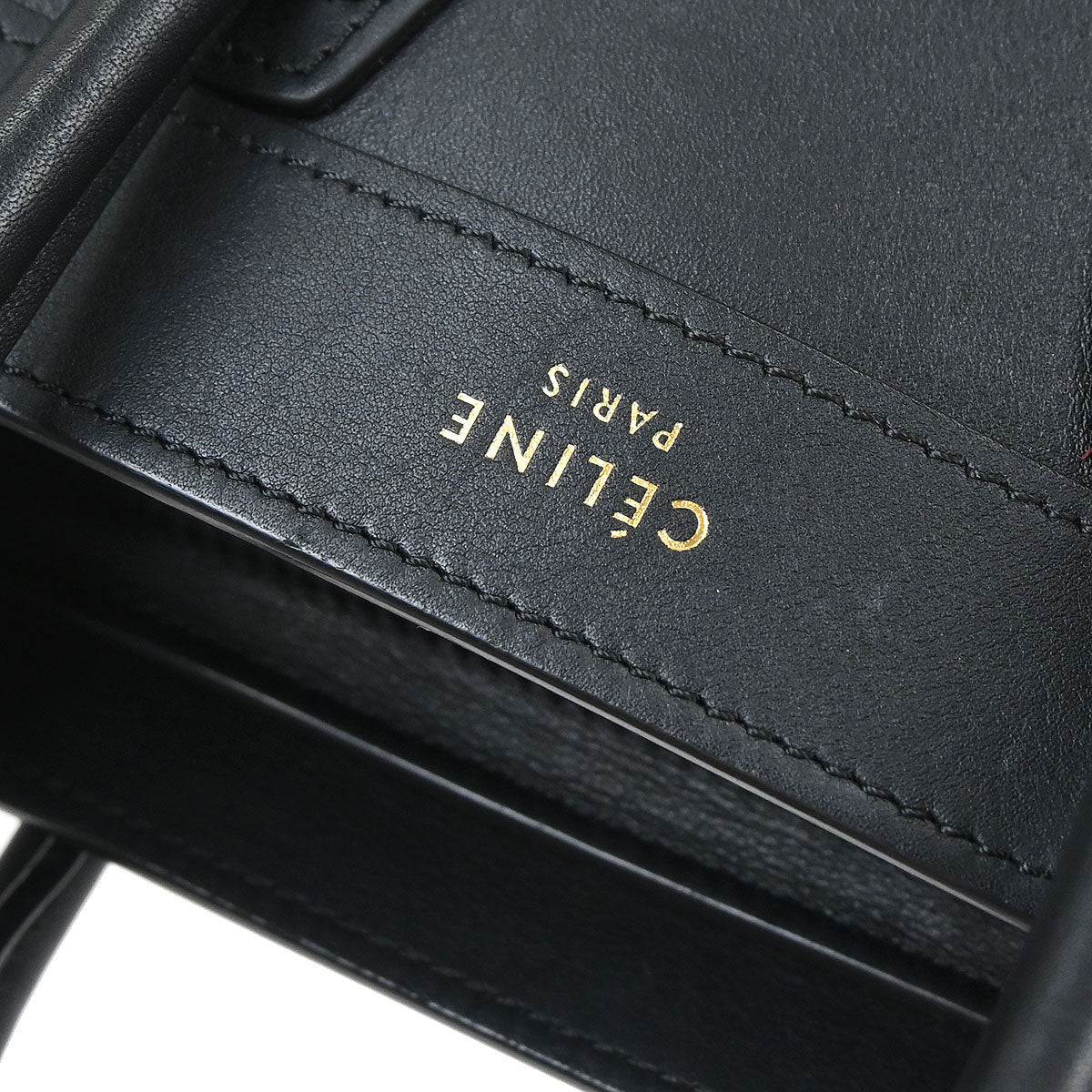 Celine Black Leather Nano Luggage Shoulder Tote Bag