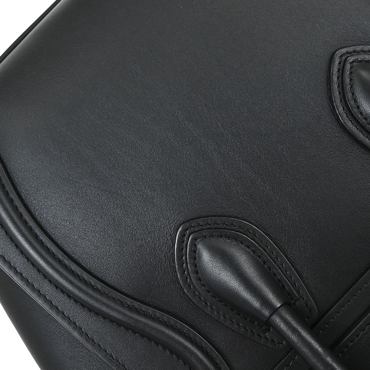 Celine Black Leather Nano Luggage Shoulder Tote Bag