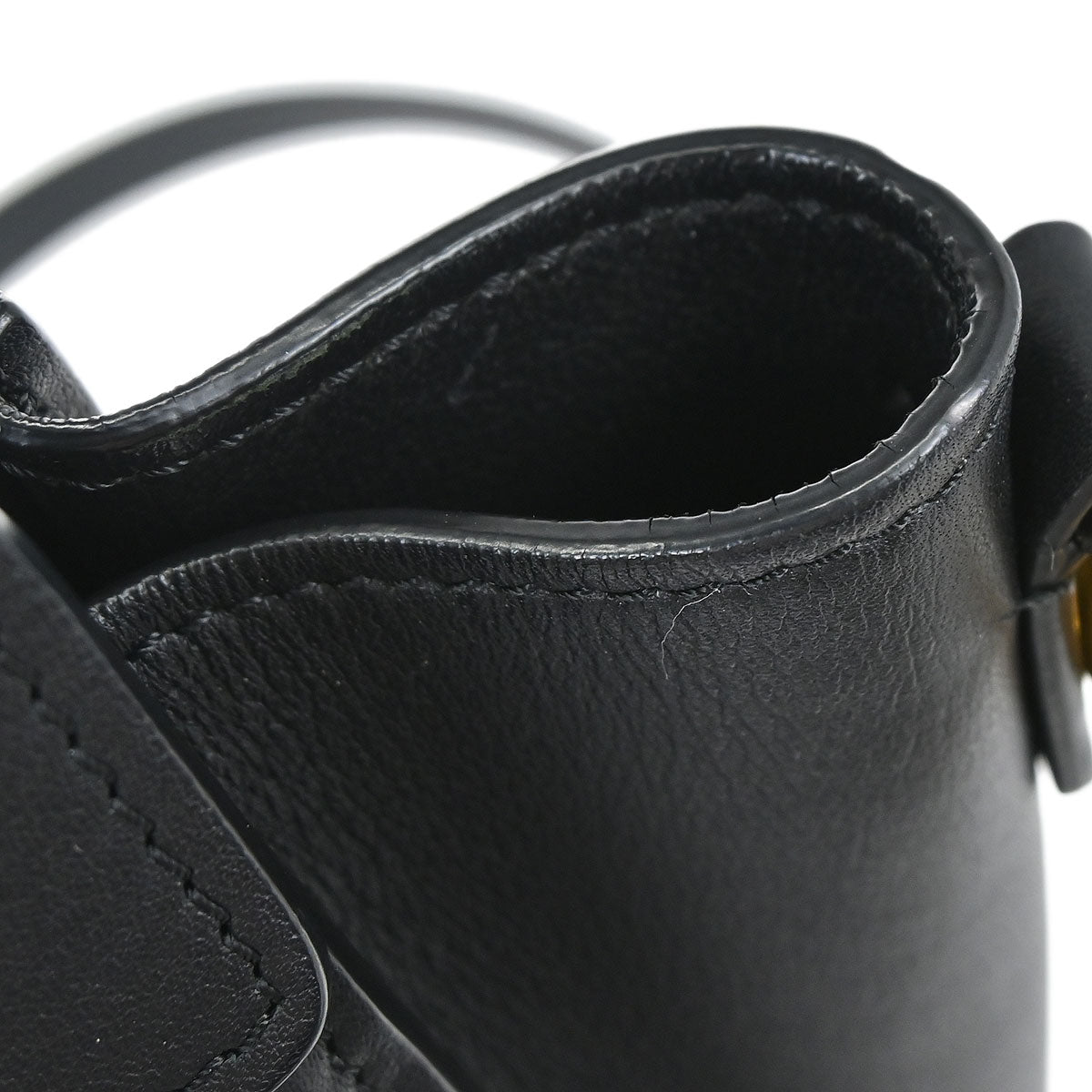 Celine Black Leather Nano Luggage Shoulder Tote Bag