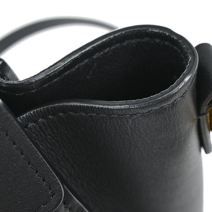 Celine Black Leather Nano Luggage Shoulder Tote Bag